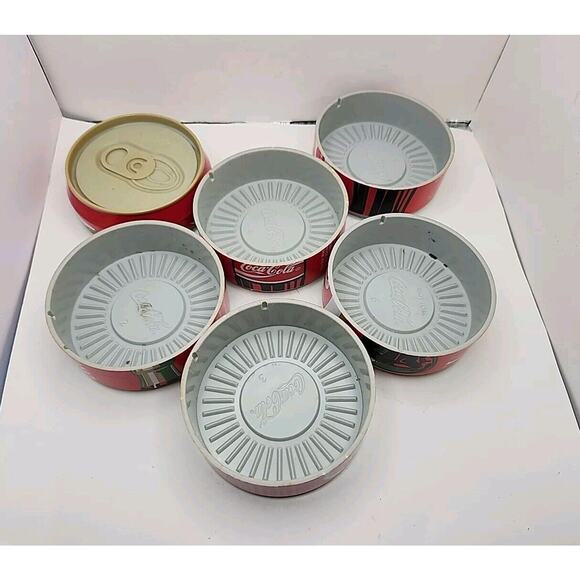 Vintage 1995 Coca-Cola Classic Puzzle OVERSIZED Can Set 6 Coasters Collectible - Picture 6 of 8